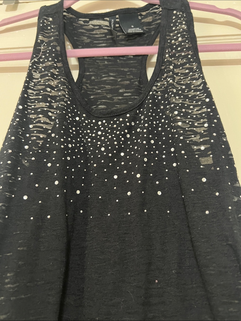 new directions Black Studded Racerback Tank Top